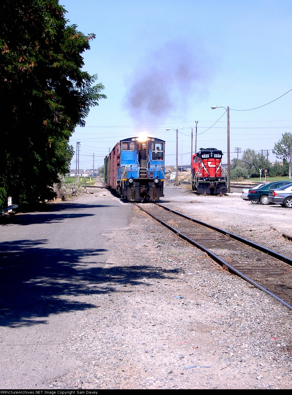 LLPX 179 smokes it up as it pulls out of the mill.